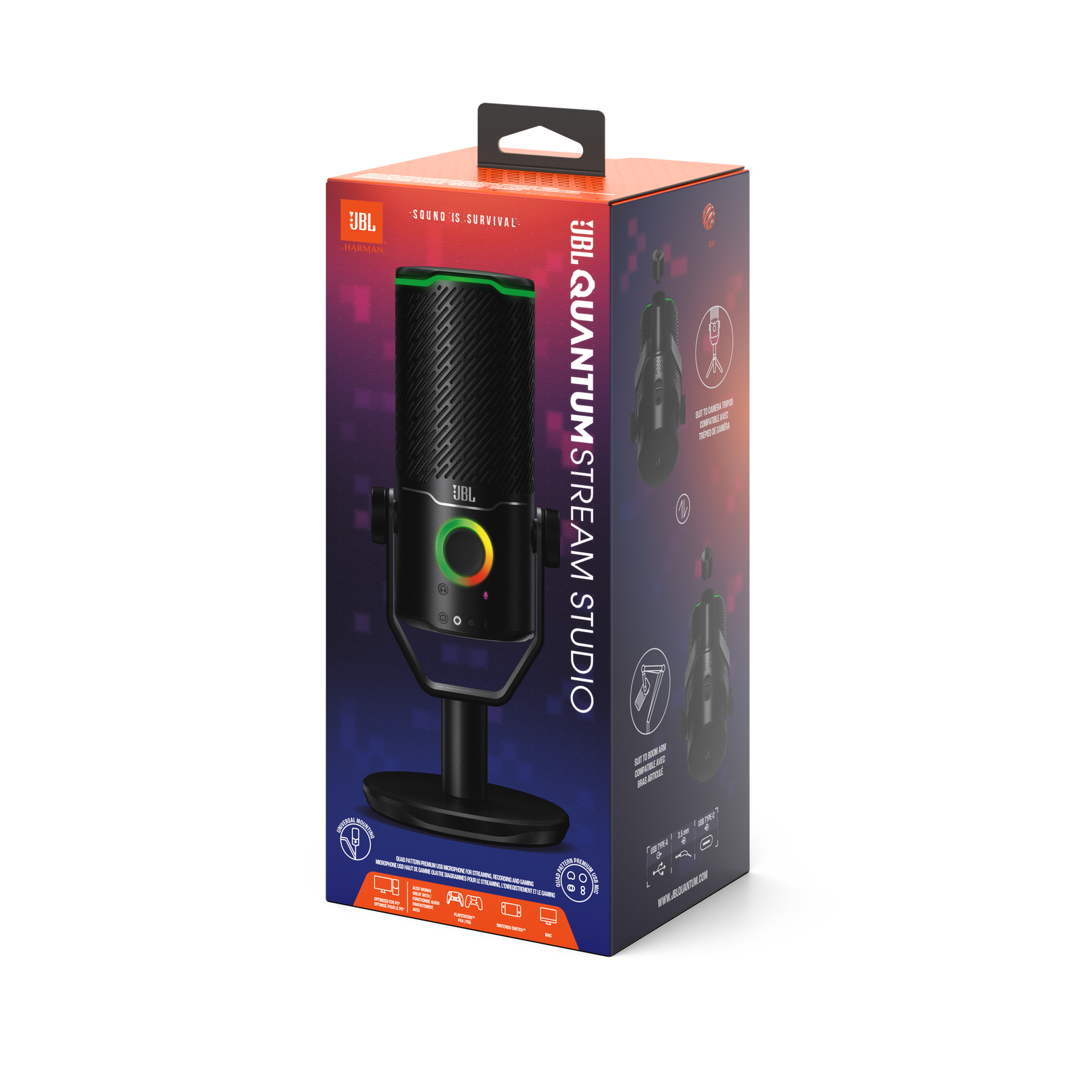 Micrófono JBL Quantum Stream Studio USB Negro para Streaming y Gaming - Imagen 2